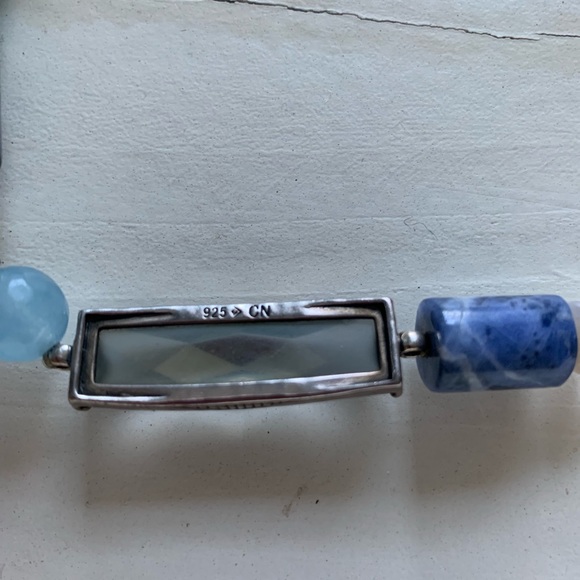 Silpada blue glass and bead stretch bracelet - Picture 4 of 5